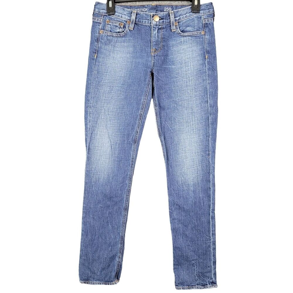 J. CREW Vintage Matchstick Medium Wash Skinny Denim Blue Jeans SIZE 25 SHORT